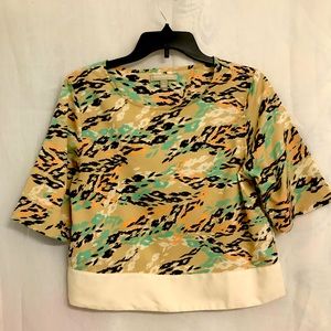 Banana Republic Tropical Print Top with Peek Back